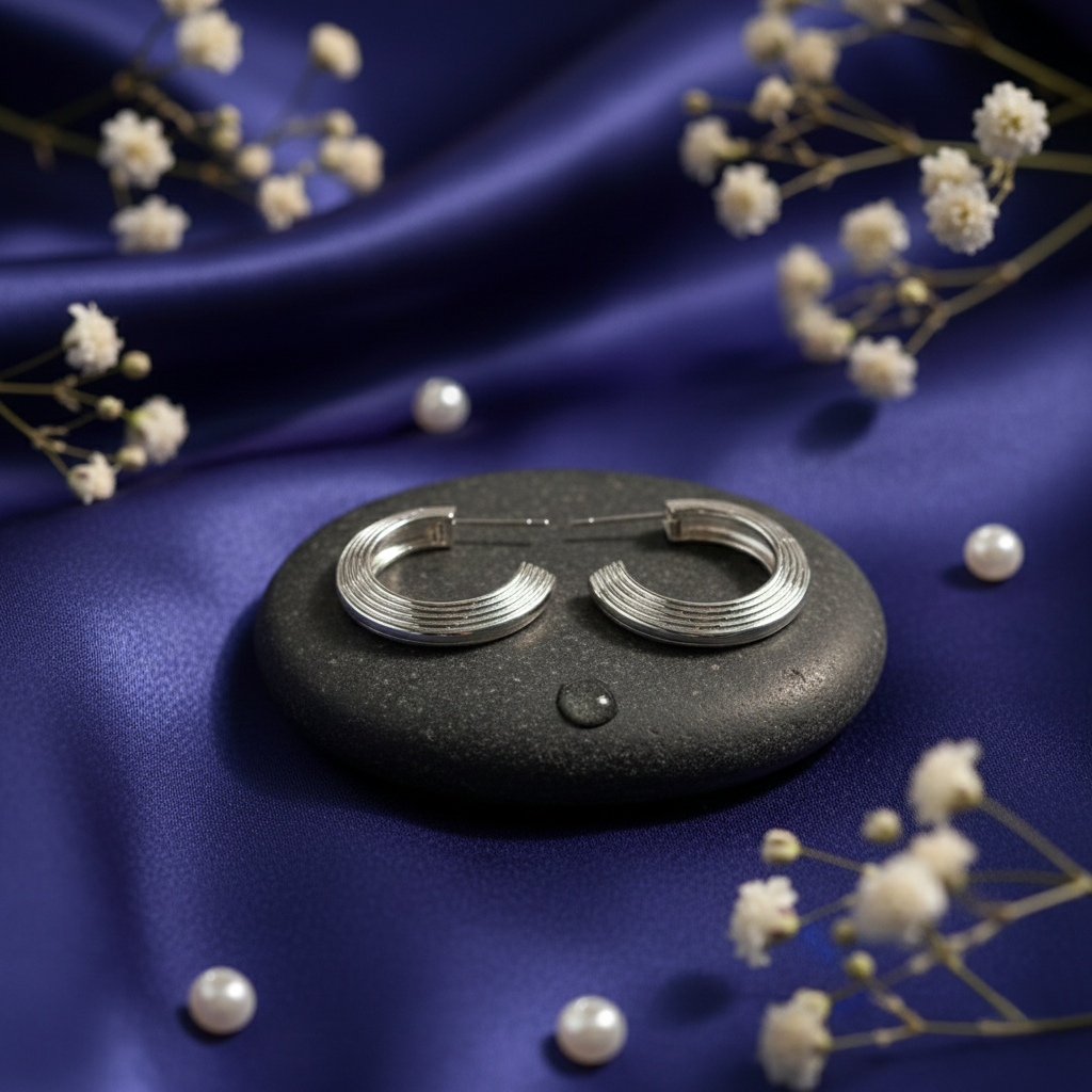 Vintage Hoop Earrings - Silver